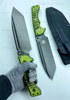 Miller Bros.BIsdes Плодов нож A2 Стоманено острие 59-60HRC Твърдост зелен G10 Дръжка Открит къмпинг Нож за самозащита с обвивка