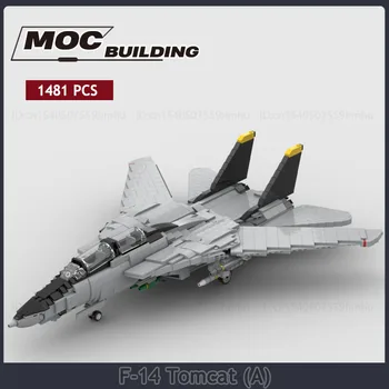 Moc градивни блокове F-14 Tomcat (A) Творчески технологични тухли DIY монтаж модел транспортни играчки дисплей колекция подарък
