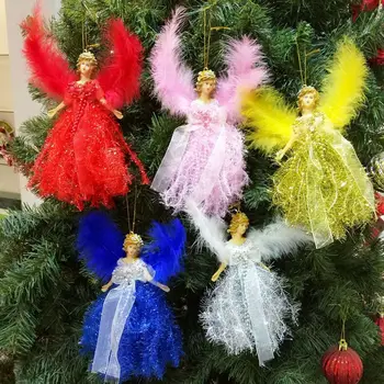 Navidad 2023 Коледа крило ангел кукла висящи висулка коледно дърво декорация за дома декор Честита Нова Година Натал Ноел Гидс