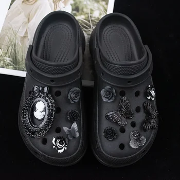 New Dark Rock Small Fragrant Collection Croc Charm Designer DIY аксесоари за обувки Party Croc Cloth Детски и дамски подарък