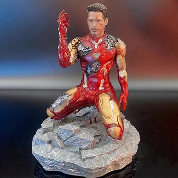 New Marvel Avengers Endgame Статуя на смола Iron Man Gk Superhero Iron Man Mk85 Kneeling Broken Finger Model To Send Friends And Cl