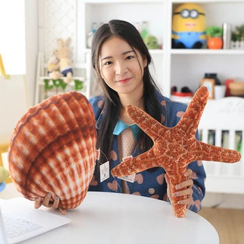 New Sea Shell Starfish Conch Cushion Начало Декор Възглавници Диван Кусин Възглавница Детски плюшени играчки Меки пълнени черупки Подаръци за рожден ден