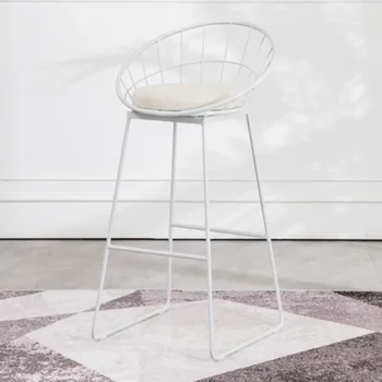 Nordic High Bar Chair Minimalist Iron Waiting Luxury Reinforce Modern Bar Stool Kitchen Design Cadeira Ergonomica Home Furniture