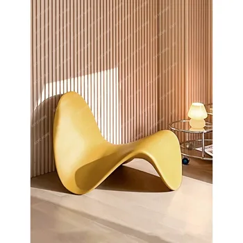 Nordic модерен дизайн PE пластмасов шезлонг език стол мързелив диван Ins постмодерен Homestay тапицерия мек стол