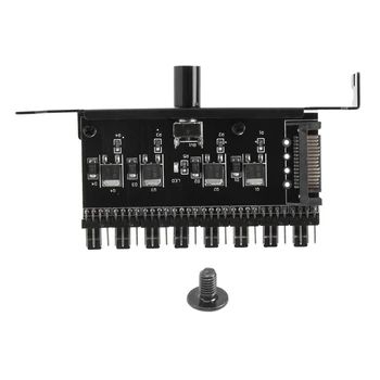 Pc 8 канала вентилатор хъб охлаждане вентилатор скорост контролер за CPU случай HDD VGA PWM фен PCI скоба мощност от 12V вентилатор