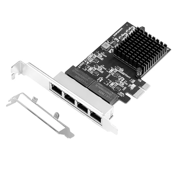 Pcie 4 порта Gigabit Ethernet контролер карта 1X 1000Mbps NIC RTL8111H чипове с нисък профил скоба за настолни компютри
