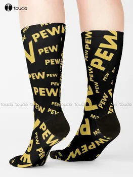 Pew Pew Wars чорапи тънки чорапи мъже персонализирани потребителски 360 ° цифров печат подарък Harajuku унисекс възрастни тийнейджър младежки чорапи цветни
