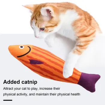 Play Cat Toy Kitten Fish Pillow Toy Cat Toy Self-healing Fish Pillow for Bite-resistant Happy Cats Simulation Fish Shape Plush