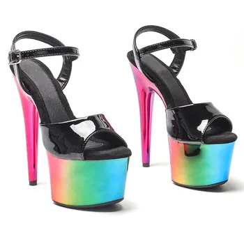 PU Uppre нов цвят сандали на висок ток 17cm/7inch секси модел шоу обувки и полюс танци обувки 109