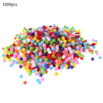 RIRI 1000Pcs меки кръгли занаятчийски PomPoms топка смесен цвят Pom Poms 10mm DIY занаят