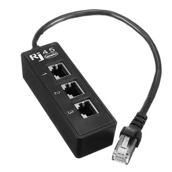 RJ45 мъжки до 3 RJ45 женски порт мрежа разширител кабел сплитер LAN Ethernet
