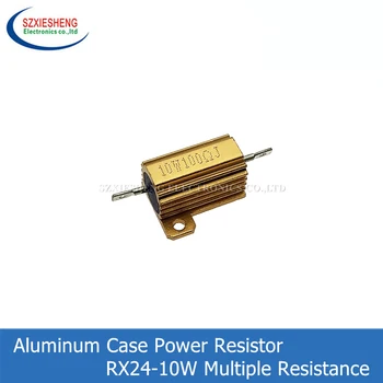 RX24 10W алуминиева мощност метална обвивка случай жични резистор 0.1 ~ 30K 0.5 1 2 3 5 6 8 10 20 100 150 200 300 500 1K 10K ома