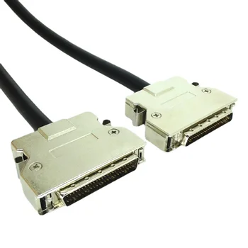 SCSI DB50 мъжки удължителен кабел за данни 50Pin желязна обвивка кука тип сребърен адаптер 0.5m 1.5m