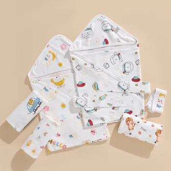 Simple новородено спален чувал памук топло обвивка бебе одеяло обвивка муселин пелена меки одеяло момиче момче сладък унисекс регулируеми