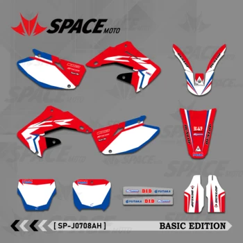 SPACE Пълна графика Decals стикери мотоциклет фон потребителски номер име за HONDA CR125 CR250 CR 125 CR 250 2002-2012