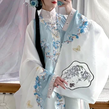 Stand-up яка жилетка от ноктите имитация грим цвете кон лицето пола Минг система бродерия оригинален ханфу женски
