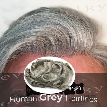 Super Durable Men Toupee Grey Black Brown Thin Male Wigs Human Hair Natural Hairline Microskin Full Skin Pu Capillary Prosthesis