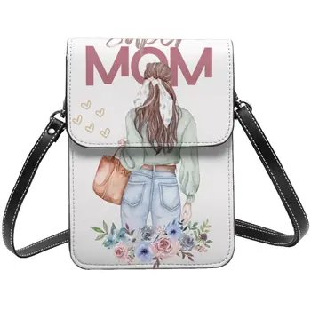 Super Mom Shoulder Bag My Love Mothers Day Streetwear Student Women Bags Fashion Stylish Leather Purse