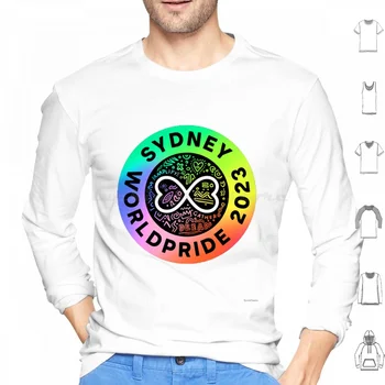 Sydney Worldpride 2023 Swp White Hoodie памук дълъг ръкав Sydney Worldpride 2023 Sydney Worldpride Сидни