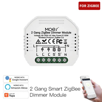 Tuya Mini DIY Zigbee 3.0 Smart Light Dimmer Switch Module, Smart Life APP Control, Гласова поддръжка Alexa Google Home