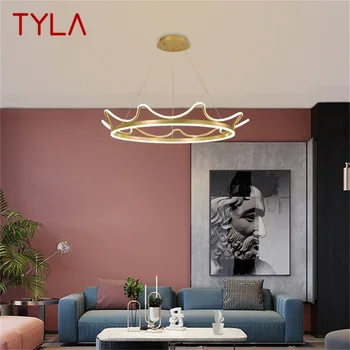 TYLA Nordic висулка светлини злато корона съвременен луксозен LED лампа тела за декорация на дома