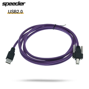 USB 2.0 Тип А до Б мъжки кабел за данни USB2.0 квадратен порт заключване индустриална камера Drag Link кабел за принтер 3m 5m 8m 10m