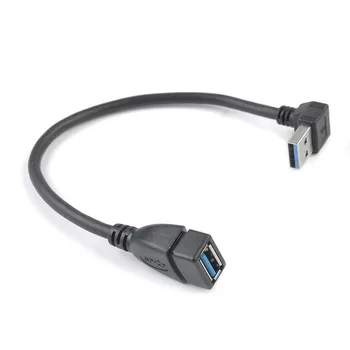  USB 3.0 ъгъл 90 градуса удължителен кабел мъжки към женски адаптер кабел данни нагоре