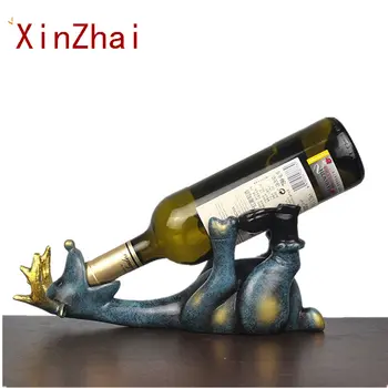 Vilead смола лосове вино бутилка притежател фигурки животински статуя творчески лежи елен орнамент маса хол декорация дома