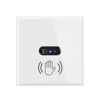 Wall Light Switch Стъклен дисплей панел против надраскване Лесен за търкане Не е необходимо докосване Интелигентен превключвател за стена светлина EU Infrared Senso