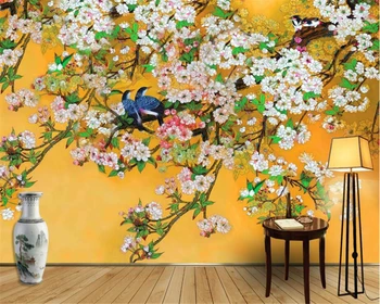 WELLYU красиви тапети китайски ръчно рисувани трикове цветя и птици мандарина патици фон стена papel de parede tapety3D