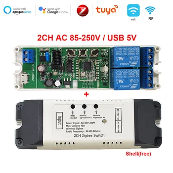 ZigBee Tuya реле Wifi интелигентен превключвател 1/2/4 CH 220V 7V-32V RF 433MHZ контрол Alexa Google Home Support 2MQTT Bridge Gateway Hub
