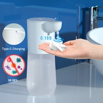 Автоматичен дозатор за сапун от пяна Сензор за безконтактно докосване Машина за измиване на ръце Инфрачервен дозатор за течности с USB зареждане за баня
