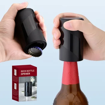 Автоматична отварачка за бутилки за бира с магнитен уловител на капачки Без повреда на капачките Натиснете надолу отварачка за вино Отварачка за бира Творчески кухненски инструменти