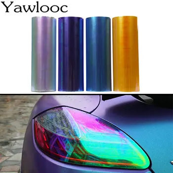 Автомобилен стайлинг 30x100cm кола обърна промяна на цвета светлина фар заден фар оттенък винил филм стикер лампа стикери спирачна светлина