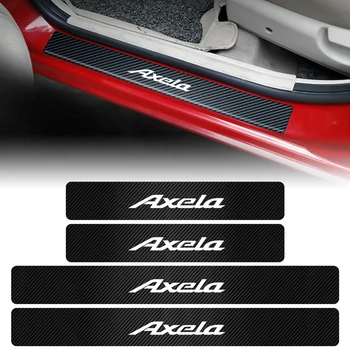 Автомобилен стайлинг 4PCS врата праг въглеродни влакна изтъркване плоча стикер за Mazda Demio 2 3 5 6 M2 M3 M5 M6 CX-5 CX-7 CX-9 RX-8 MX5