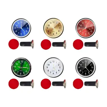 Автомобилен часовник Светещ малък джоб Кръгъл цифров часовник Автоматично украшение за превозно средство
