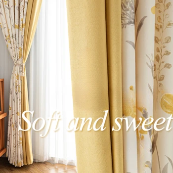 Американски пасторални завеси за всекидневна трапезария спалня скандинавски минимализъм завеса модерен високо засенчване завеса завършен завеса