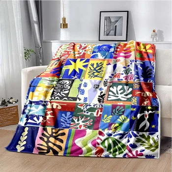 Анри Матис Скандинавски геометричен стил модел одеяло меки топли фланела хвърлят одеяло спалня легло диван цветни карикатура одеяло