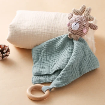 бебе комфорт кърпа новородено неща плетене на една кука животински утешител кърпа за бебе двуцветна кърпа Аксесоари за сън Бебешки утешител Неща