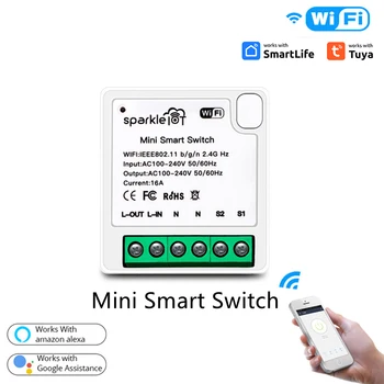 Безжични превключватели Безжичен таймер Управление на приложения Двупосочно управление Tuya / Smart Life App Wifi Smart Switch Дистанционно управление Switch 16a