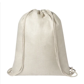 Безплатна доставка 2бр високо качество бельо сублимация шнур раница пазарски чанти празен за потребителски печат