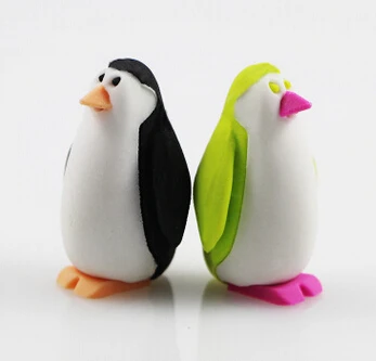 Безплатна доставка Сладък Kawaii животни пингвин гума гума гума за деца училищни пособия канцеларски материали случайни цветове моля