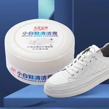 Бели обувки почистващ крем леки петна отстраняване маратонки комплект с гъба многофункционални обувки полиране за спортни обувки