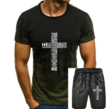 Библейски цитат Lord Is My Shepard Mens Womens Jesus Cross Tshirt Church E18Cool Casual Pride T Shirt Men Unisex New Fashion