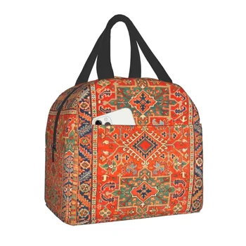 Бохемски геометричен персийски килим печат изолирани обяд чанта непропусклив термичен охладител турски етнически Kilim обяд кутия за жени деца