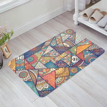 Бохемски триъгълник цветен цветен вход изтривалка кухня мат килим хол добре дошли у дома коридор килими баня врата постелки