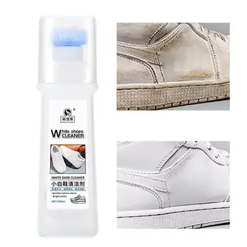  Бял почистващ препарат за маратонки Многофункционален почистващ лак с четка за глава обувки Препарат за отстраняване на петна Избелване на освежен полски инструмент за почистване