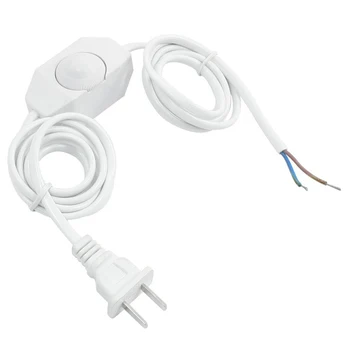  Бяла лампа захранващ кабел w димер превключвател AC 250V / 110V US Plug
