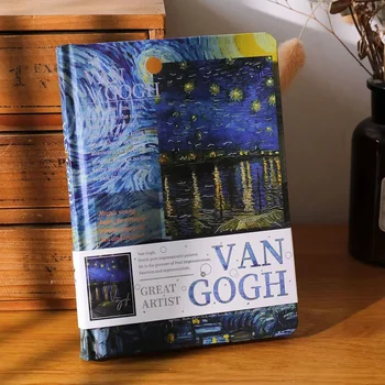 Ван Гог / Моне маслена живопис серия бележник цвят страница илюстрация твърди корици красив дневник студент бележник