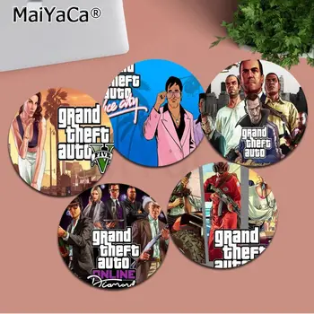 Видео игри Grand Theft Auto Mousepad 20x20cm кръгла настолна подложка за бюро Kawaii аксесоари за игри Студенти пишат за PC Desk Pad